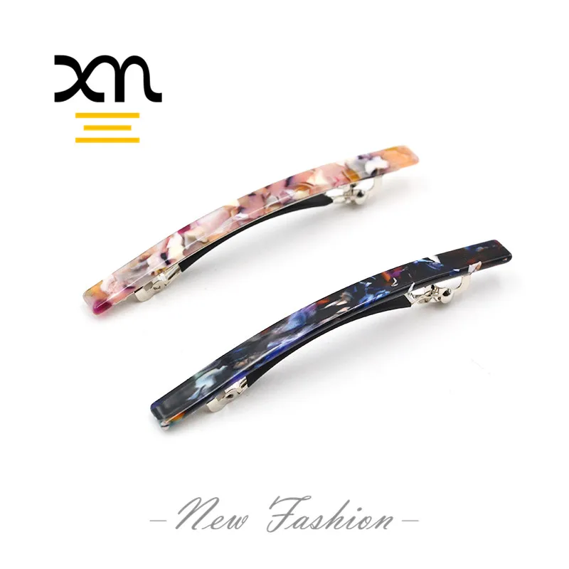 Cellulose Acetate Long Skinny Hair Barrette Clips Narrow Plastic Acrylic Resin Barrettes For 