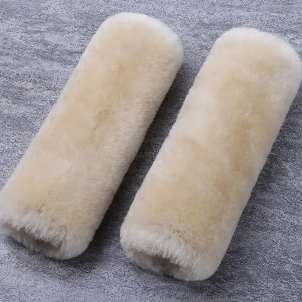 Wool Seat Belt pad, Soft Confortable Australian Merino sheep fur car seat belt cover for car accessories