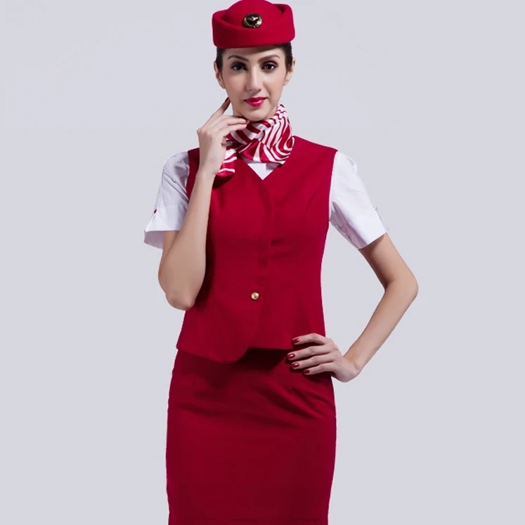 Manufacture Uniforms Apparel Designs Wholesale Airline Stewardess Red ...