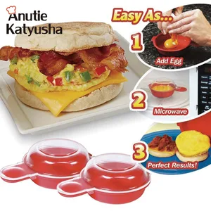 Image of 2Pcs/set Easy Eggwich Cooking Tool Microwave Cheese Egg Cooker 1 Minute Fast Egg Hamburg Omelet Maker Kitchen Cooking Tool