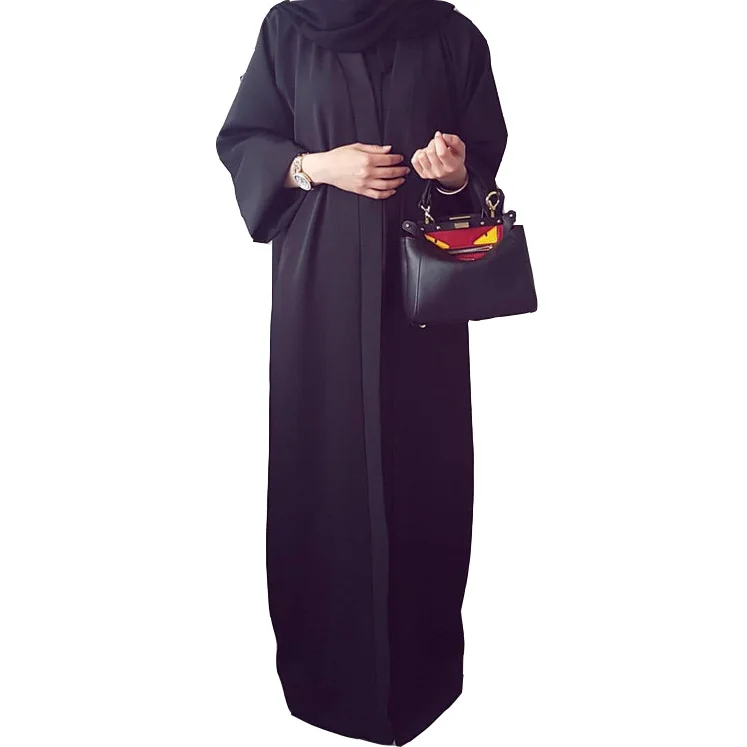 

2019 Long Cardigan Plain Dubai Open AbayaTurkish Clothes Long Sleeve Solid Black Lace Dubai Muslim, Black,gray,wine red,olive green,beige