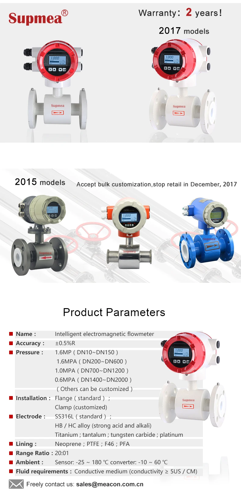 Meacon Water Flow Meter Dn206000mm,Portable Digital Flow Meter Hand