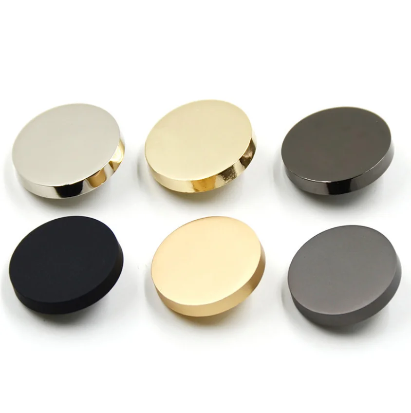 

10-28 mm Mirror Design Overcoat Button Six Color Shank Button for Women Fashion Clothing Accessories, Gun black color,gold,silver