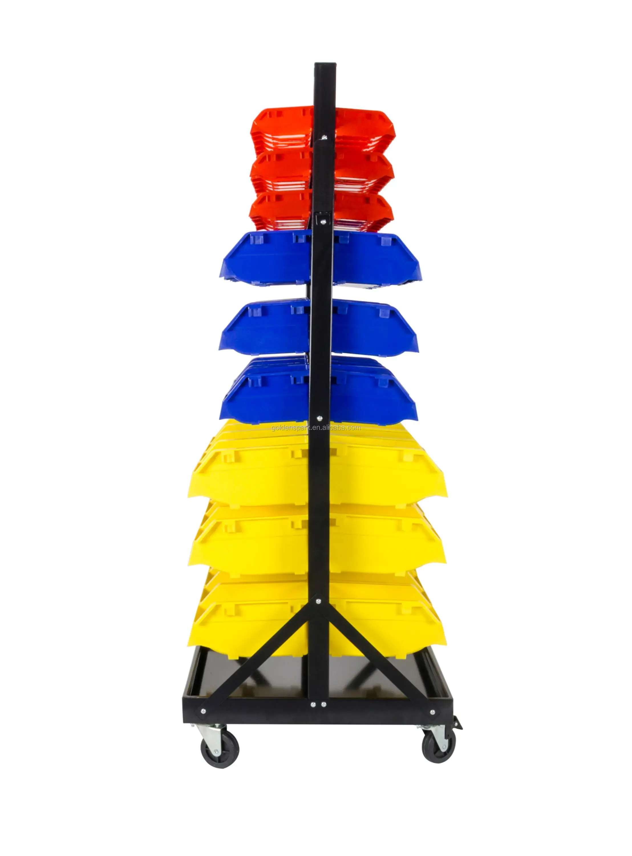 90 Bin Shop Garage Nut Bolt Parts Storage Rack Organiser Locking Wheels