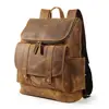 Dropshipping Custom Logo Handmade Travel Laptop Backpack Bag Vintage Leather Backpack Men