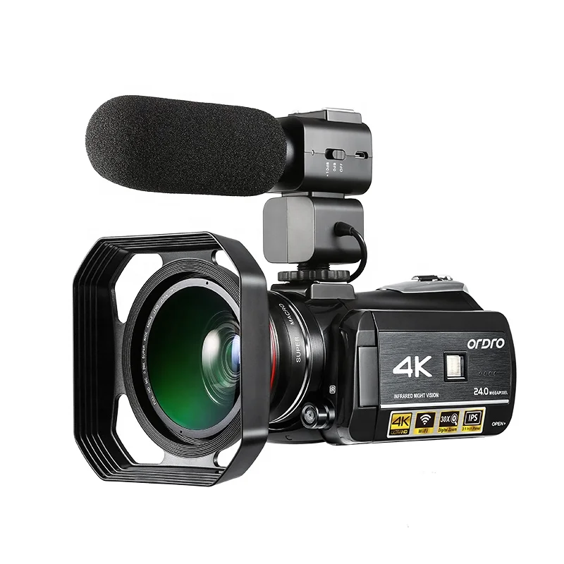 4K Camcorder Infrared IR Night Vision Camera Video Camera Professional Ordro AC3 Wifi Camera