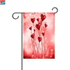 Customized provide designs Valentine's Day heart pattern red sweet garden flag
