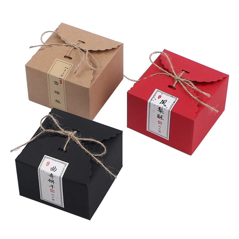 Hemp Gift Boxes Paper Box With Handles For Gift Packaging With Ribbons