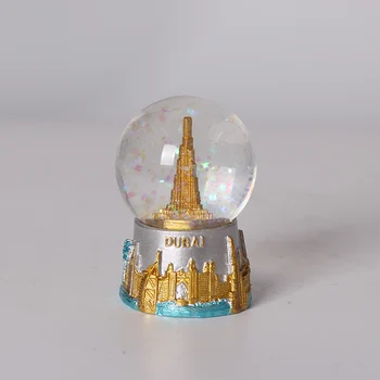 Luxurious Dubai Building Snow Globe For Tourist Souvenir - Buy Souvenir ...
