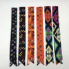 Custom printed wholesale skinny scarf hot style fan rectangle geometric pattern new style flower scarf