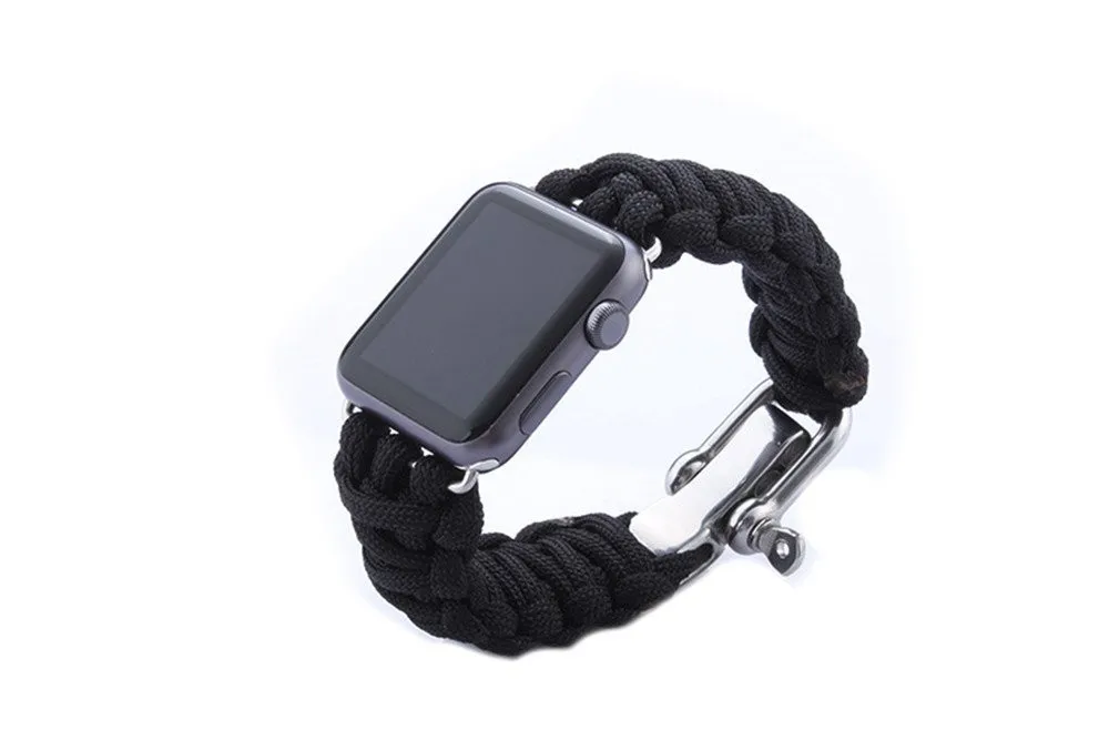 Durable Adjustable Custom 38mm 42mm Paracord Watchband Wrist Strap
