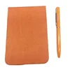 Promotional various leather cover color PU tear off poeckt notepad with pen