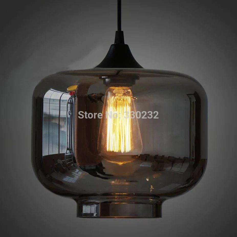 Dia 18/ 25 cm Modern smoked/ clear candy jar glass pendant