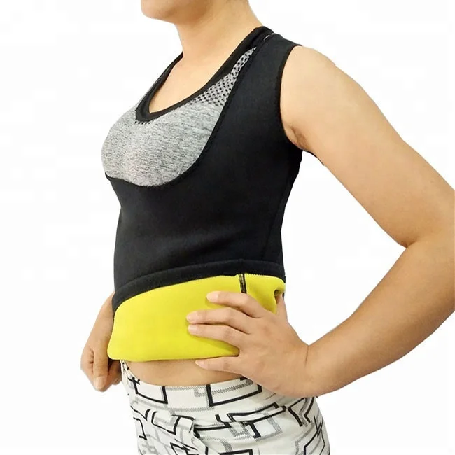

perfect shapewear cloth waist trainer body shaper neoprene slimming vest, Black+yellow