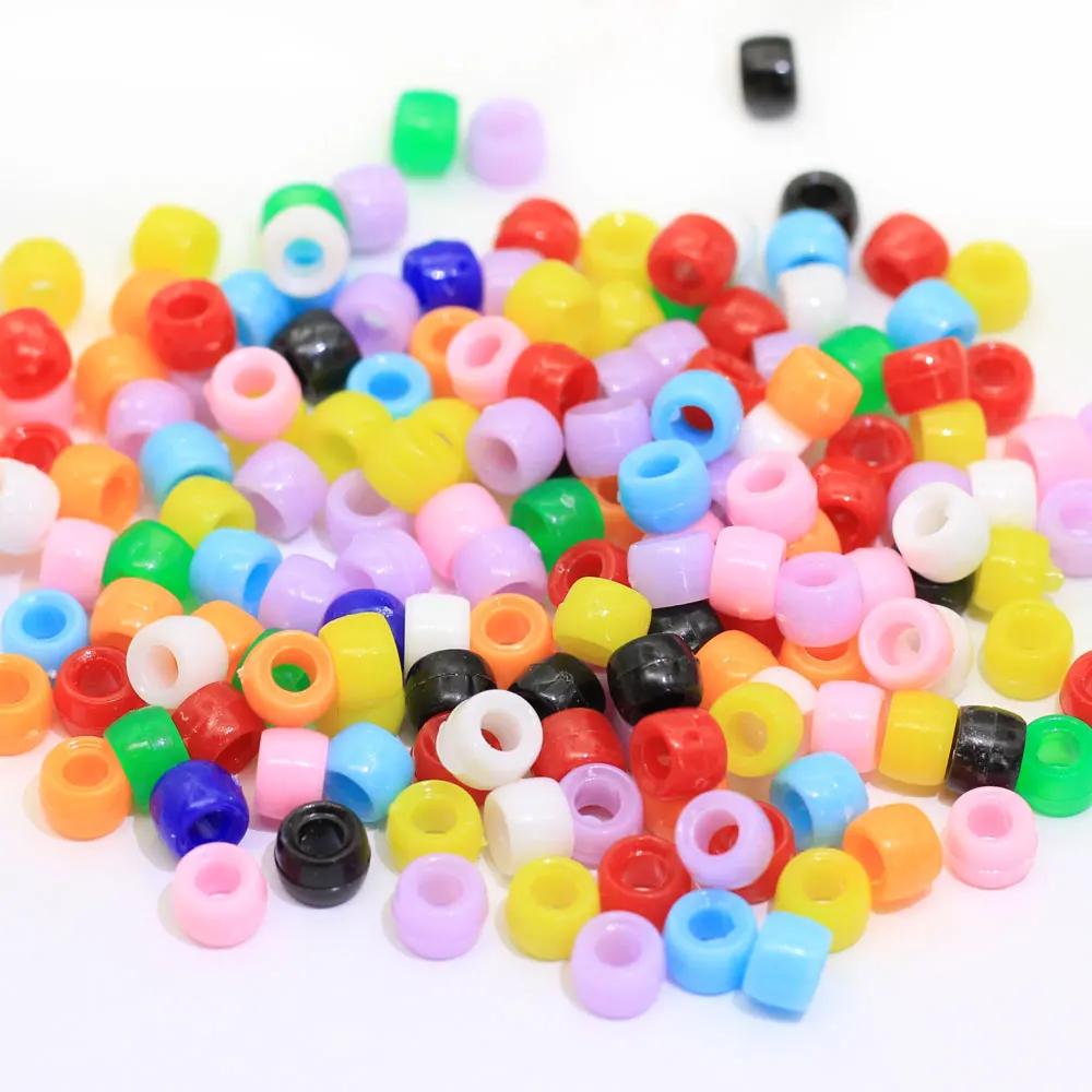 

6*9mm Multi shape cute plastic pony beads hair beads for kids braids accessories