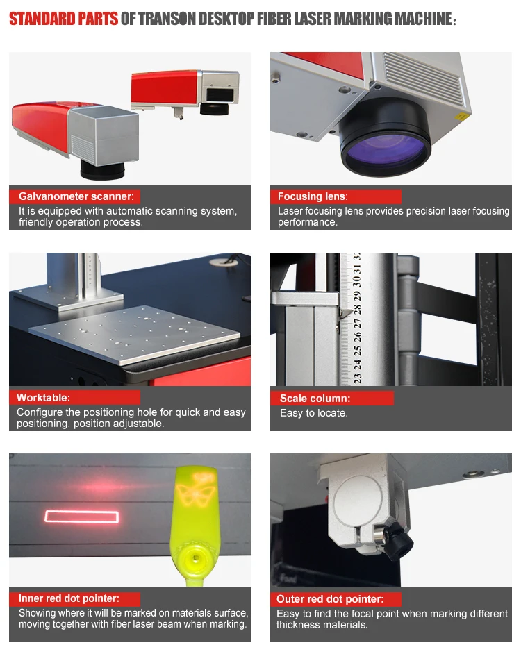 CNC 30W Metal Desktop Fiber Laser Marking Machines For Metal/Plastic/ABS/PVC/Steel With Amazing Laser Effect