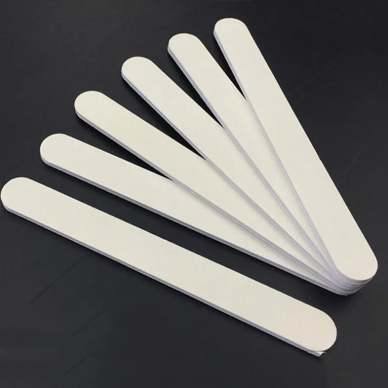 

White emery board 100/180 wood nail file wooden file nail care tool