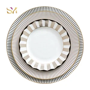 Image of Elegant wedding ceramic dinnerware set, bone china dinnerware