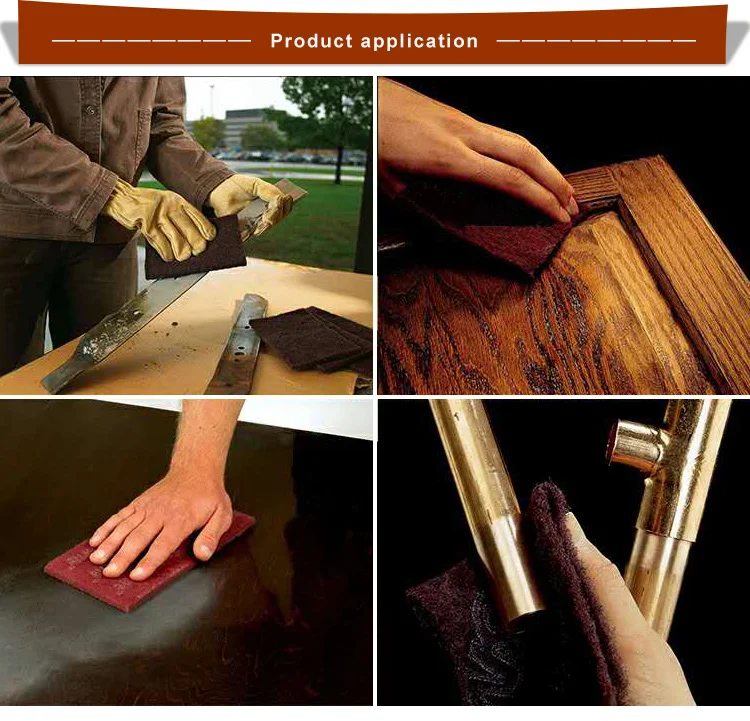 Non Woven Nylon Scrub Pad Aluminum Oxide Cleaning Polishing Sponge