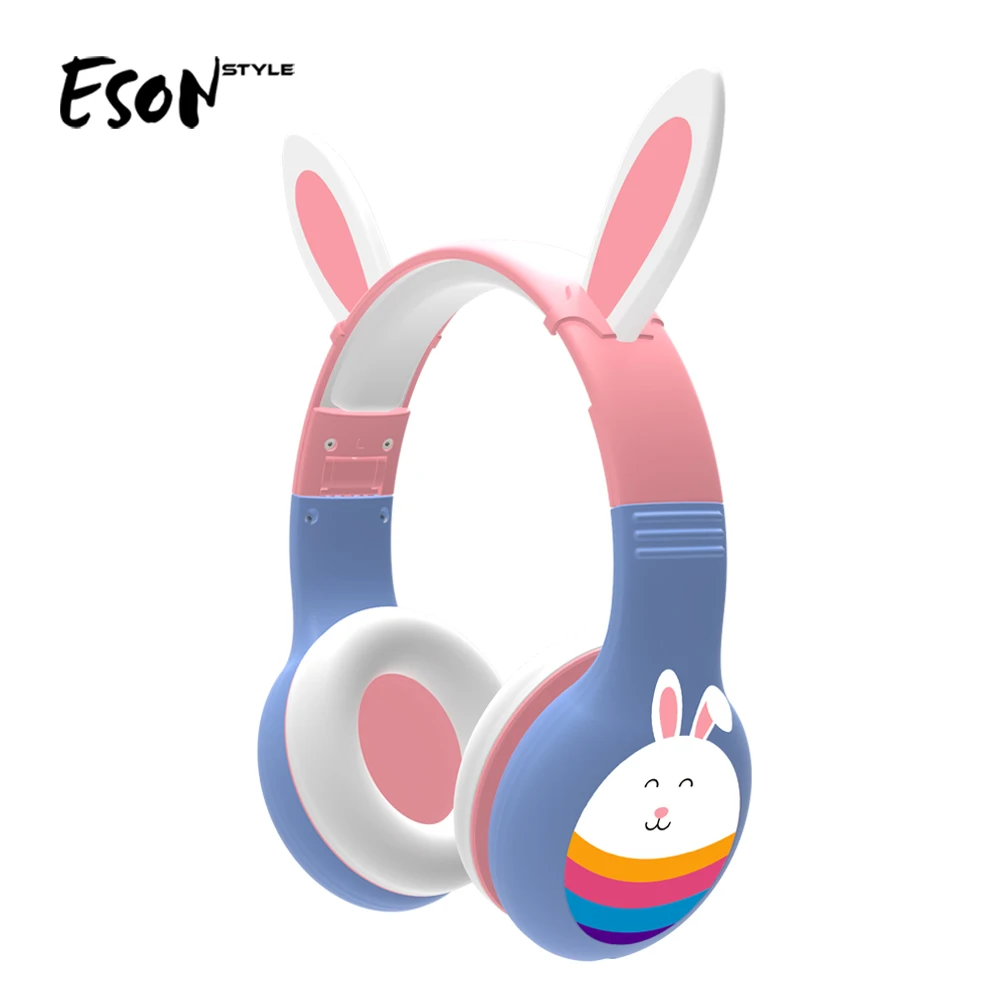 

Eson Style S1224 wired earphones music share Over cat ear, water print pattern for Kids headphones, Black, blue, brown, gold, red, all color