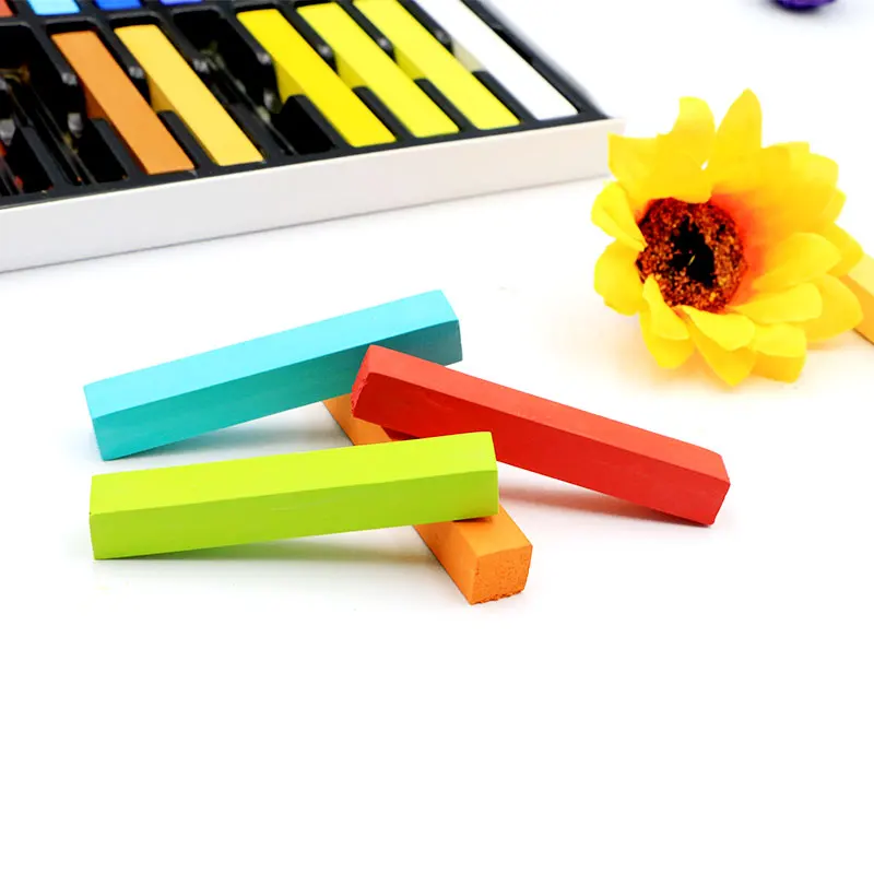 亚马逊热卖方形 24 色粉彩彩色棒绘画