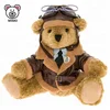Brand LOGO Airline Mascot Plush Aviator Teddy Bear Toys With Glasses Wholesale Custom New Design Stuffed Soft Toy Pilot Bear