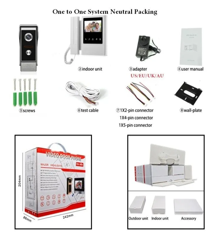 4.3inch video door phone handset/handfree intercom 2 way intercom system for hot selling