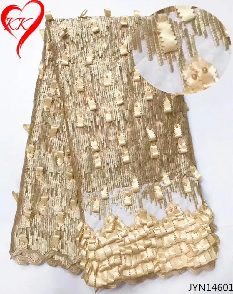 

KKafrican lace fabrics wedding dress 3d ribbon embroidery net fabric 3d lace fabric for girls JYN146
