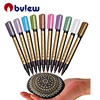 Premium STA Round Tip 10 Colors Metallic Art Markers For Black Card