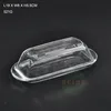 Home decorative Rectangular crystal clear glass butter dish with lid /top quality crystal glass butter box hotsale