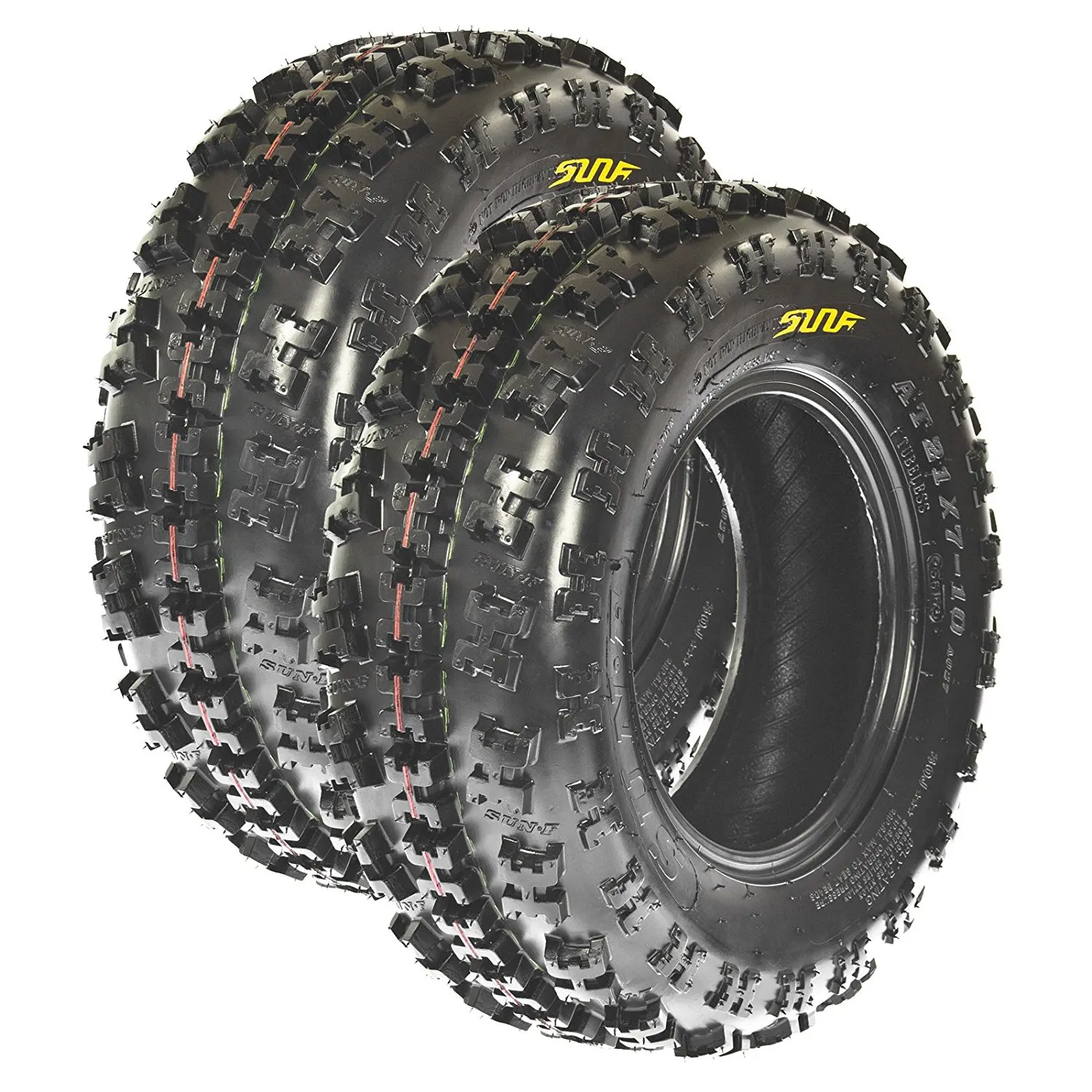 SunF A027 ATV/UTV Knobby Tires - 20x10-9 Sport Race 6PR All-Terrain Pair (Set Of 2)