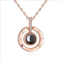 

100 languages I love you necklace Projection Pendant necklace