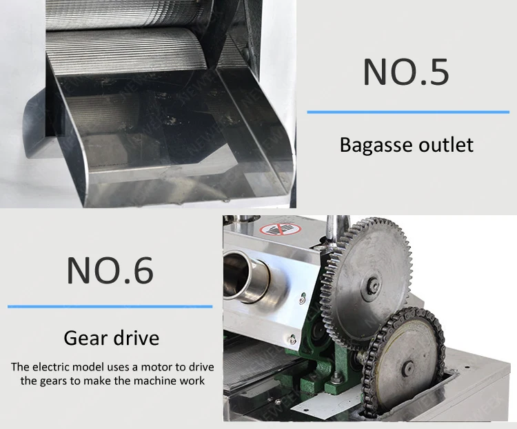 NEWEEK electric sugarcane juicing ginger juice extractor machine sugar cane mill machine