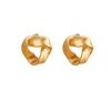 Women Newest Designs Gold Filled Hollow Triangle Stud Earrings Uneven Gold Plated Cute Geometric Triangle Stud Earrings