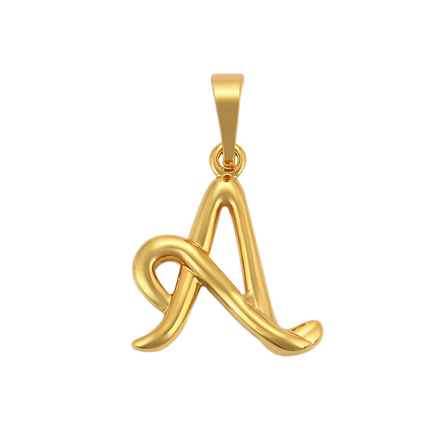 

34687 xuping fashion no stone 24K gold color elegant letter A light pendant