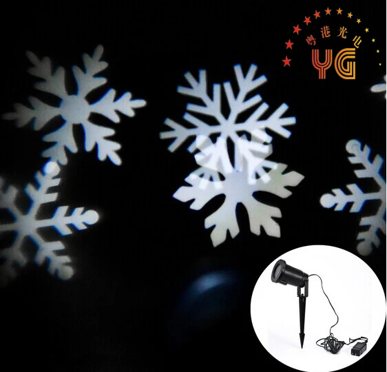 

Waterproof IP65 White Snowflakes Landscape Projector Stage Irradiation Christmas Holiday Home Decoration Wall Motion Decoration