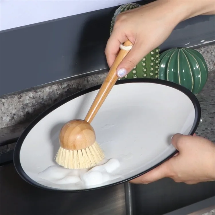 Masthome Ecofriendly All Natural Bristle Bamboo Dish Brush For Wooden