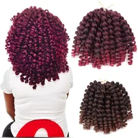 

Wholesale 8 Inch Jumpy Wand Curl Crochet Braids Hair Jamaican Bounce Crochet Twist Braids African Synthetic Braiding Hair