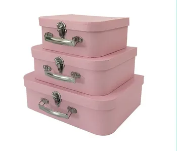 suitcase cardboard pink box packaging gift larger