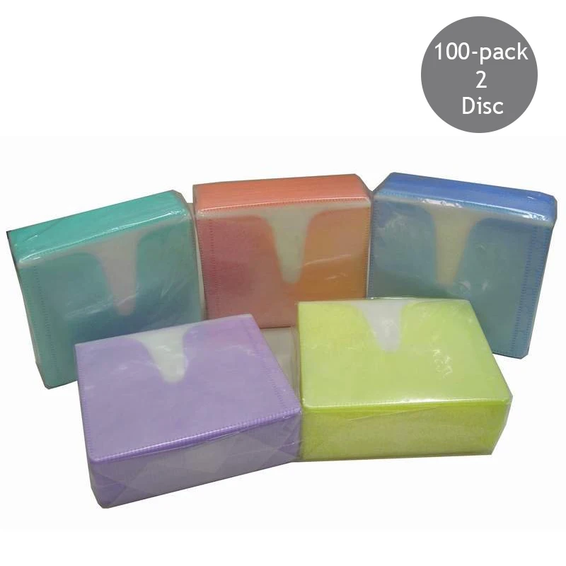 
Clear standard ring binder 100-pack 2 disc cd dvd plastic sleeve 