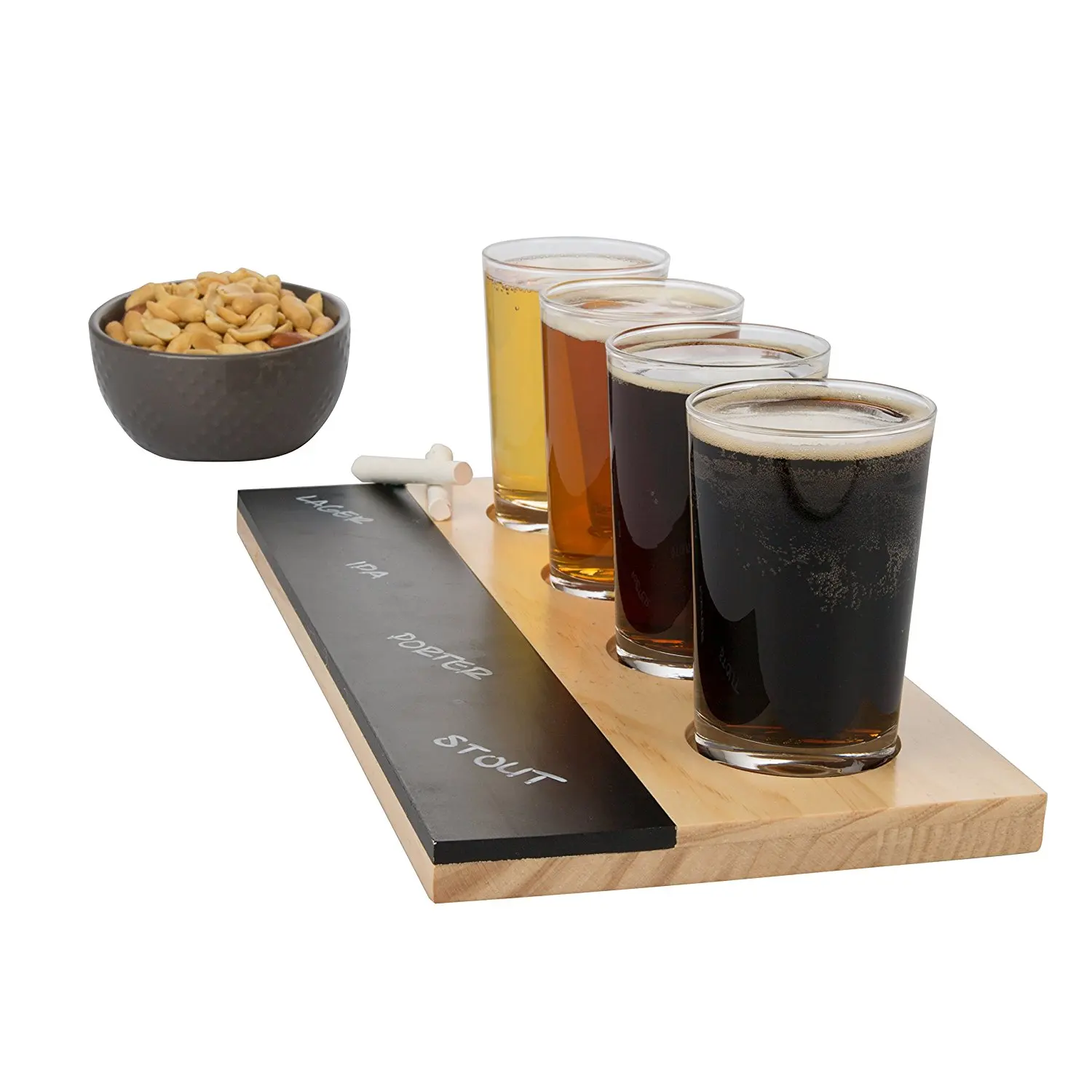 Beer Tasting Flight Sampler Set,4 6oz Pilsner Craft Brew Glasses