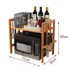 Bamboo kitchen Storage Rack with Knife Block
