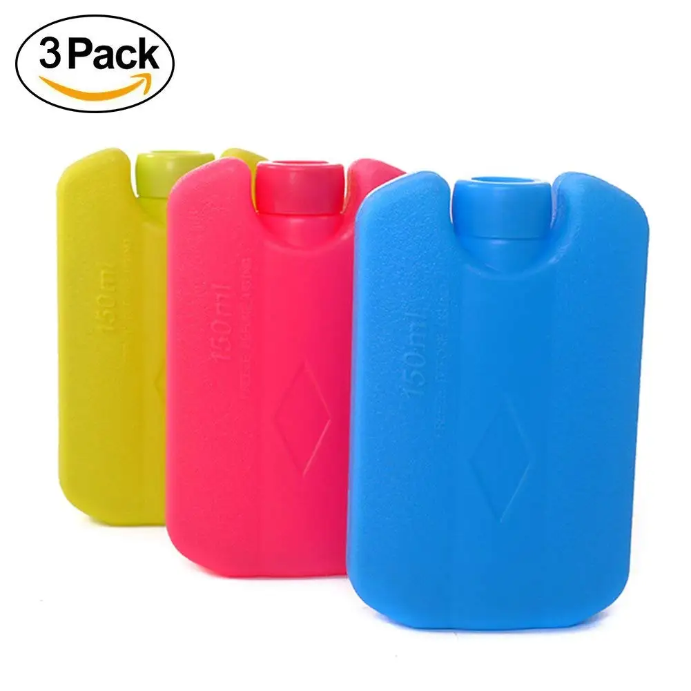 Set of 3 Blue Mini Ice Brick Pack Block Blocks Freezer Cooler Bag Box Travel Picnic
