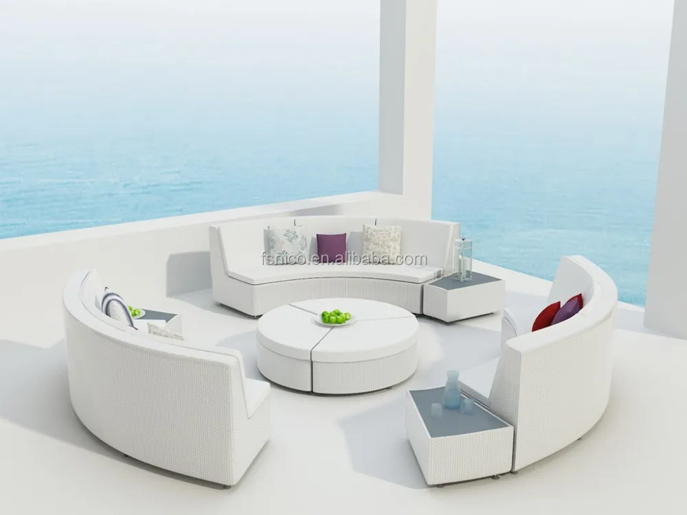 Outdoor Rattan Runde Sofa Garten Möbel Set Shisha Lounge Möbel - Buy