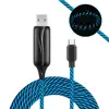5 Packs Visible Luminous EL Light Flowing type c Charging Cable Running Flash High Speed Data Sync Transmit Line for phone