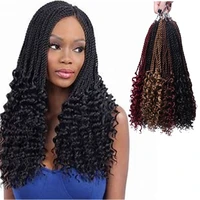 

Wholesale Natural Black 34 Roots/pack Pre-twist with Wavy ends Synthetic Crochet Braid Twist Free Shipping