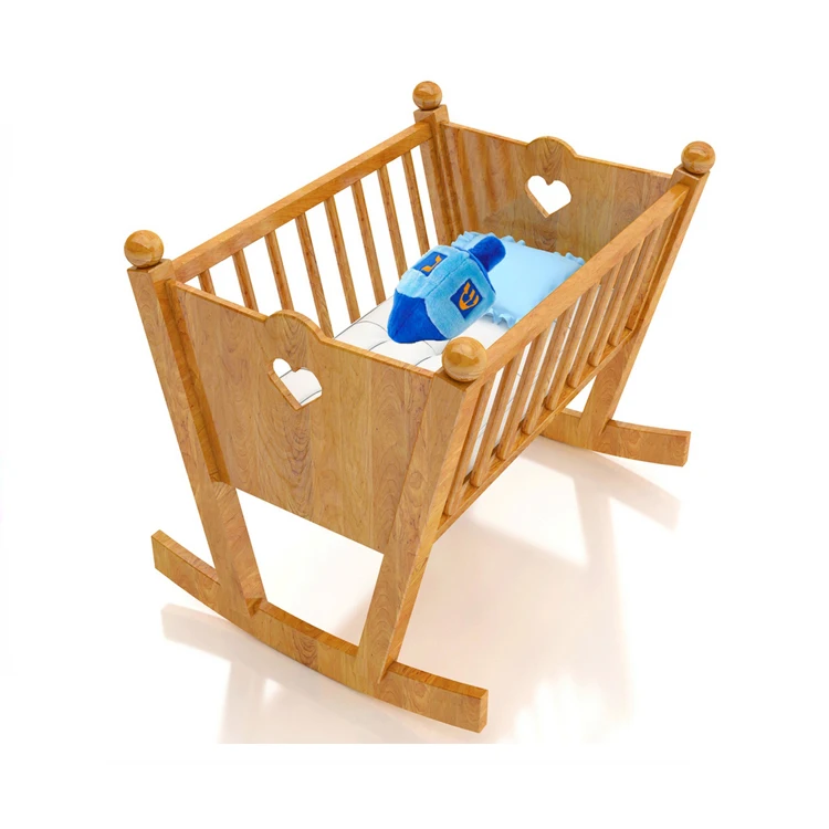wooden swinging crib