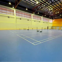 

Synthetic indoor badminton court construction flooring