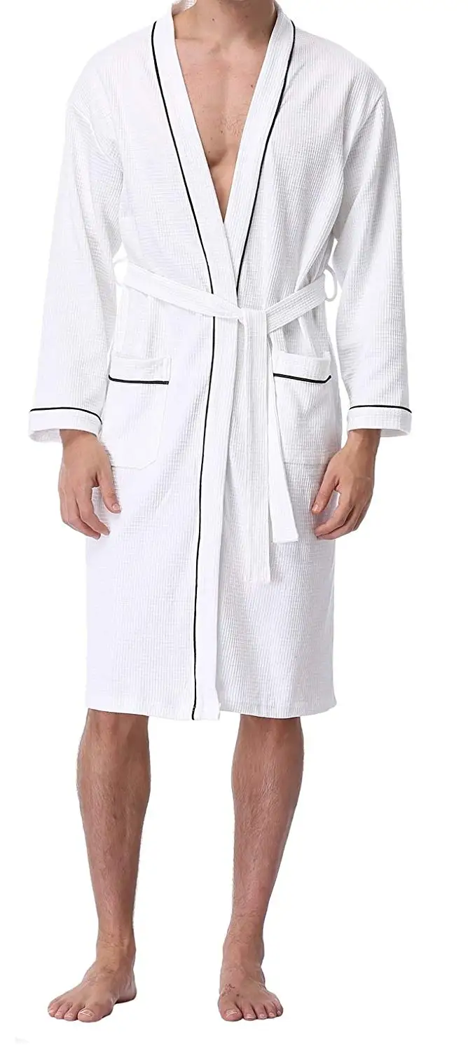 Funray Mens Super Soft Cotton Robe Spa Bathrobe