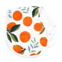 

Hot Sale Breathable Bamboo Cotton Burp Cloth Fruit Pattern Orange Printed Muslin Teething Bibs Cheap Price